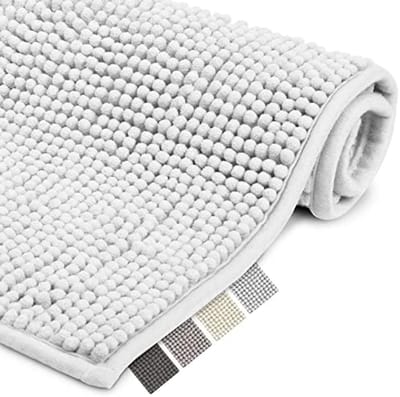 Beautissu Bath mat Anti-Slip BeauMare WR - Bath mat White 70x100 cm - Toilet Carpet Fluffy Floor Mat or Non-Slip Mat for Shower Toilet or Bathroom - Suitable for Underfloor Heating