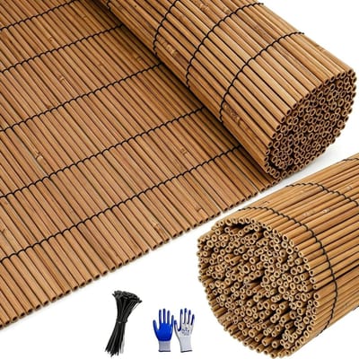 Natuurlijke Bamboe Schutting - Rieten Tuinscherm - Privacy Creëren - Handgemaakt Riet - 1.8 x 3.0m - Bruin