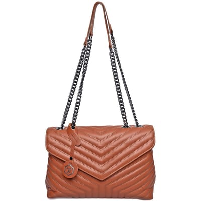 Luisa Vannini Brown Rundleer Tas