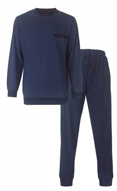 Paul Hopkins Heren Pyjama - Met Boorden - Donker Blauw - Maat S