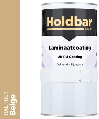 Holdbar Laminaatcoating Beige (RAL 1001) 1 Kg - Laminaat Verf - Vloerverf - Alle Kleuren - Krasvast - UV-bestendig - Vergeelt niet - Gemakkelijk Schoonmaken - 2 Componenten