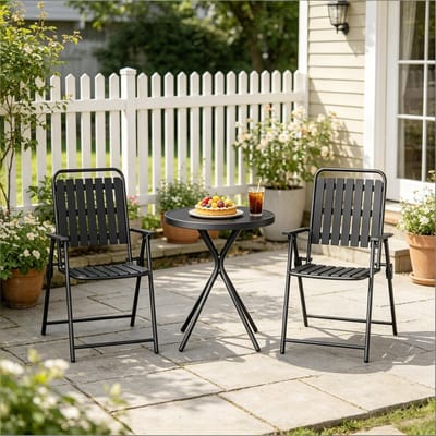 Tuinmeubelset - 3-Delige Loungeset voor Tuin en Balkon - Gespreksmeubels - Metaal - Grijs
