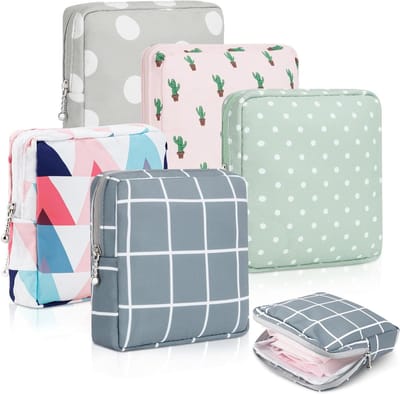 Sanitaire Napkin Tasjes - Menstruatie Pouch - Hygiënisch Opbergen - Privacy Bescherming - 5 Stuks - Meerdere Kleuren