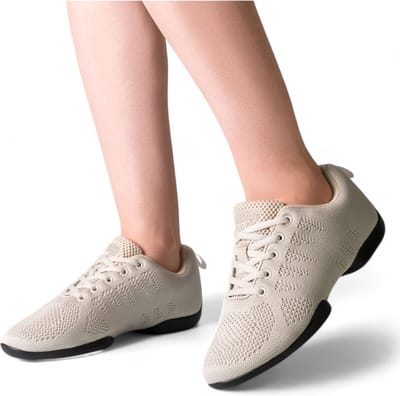 Anna Kern 180 Beige Dames Danssneakers met Splitzool - KRN20730 - Lage Danssneakers voor Salsa, Bachata, latin, Training - SUNY - Beige - 36 2/3