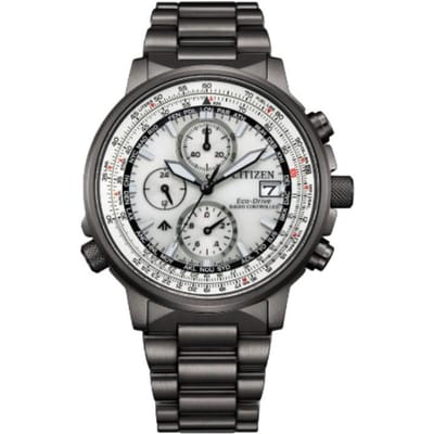CITIZEN PROMASTER Serie 200 Meter Waterdicht Solar Kwarts Stalen Band 41mm Herenhorloge Wit Wijzerplaat AT8304-57A blauw