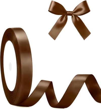 Satin Lint in Koffiebruin, 10 mm x 22 m voor Cadeauverpakking, Decoraties en Feestjes