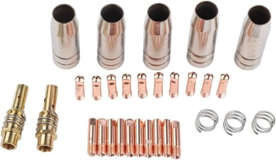 Laslamp Tippeden Set - MIG Toorts Onderdelen - Metaal Bewerken - Premium Koperen Constructie - 30 Delig - Zilver Koper