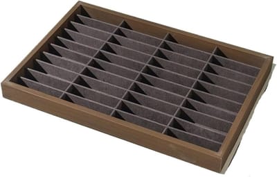 Houten Dienblad - Sieraden Organizer - Sieraden Opbergen - 40 Posities - Eén Maat - Grijs