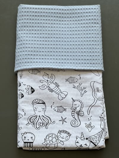 baby deken kinderwagen deken wieg deken baby blauw zee leven 60 x 90 cm