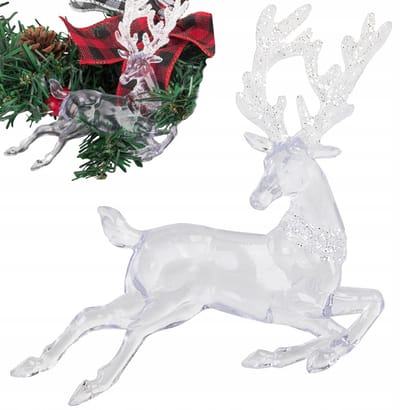 Hangzhou A Link Star - Rendier Kersthanger - Transparant - Glitter - Decoratie
