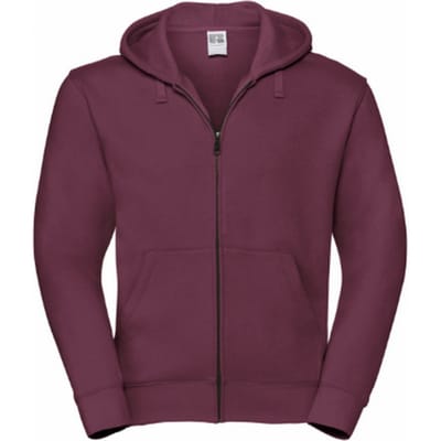 Russell Heren Authentieke Sweatshirt met volledige ritssluiting / Hoodie (Bourgondië)