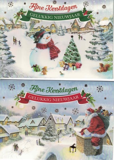 10 Kerstkaarten - handgemaakte kerstkaarten - wenskaart - set van 10 - luxe kerstkaarten - nostalgische kerstkaarten - kerst en nieuwjaarskaarten - prettige kerstdagen - fijne kerstdagen