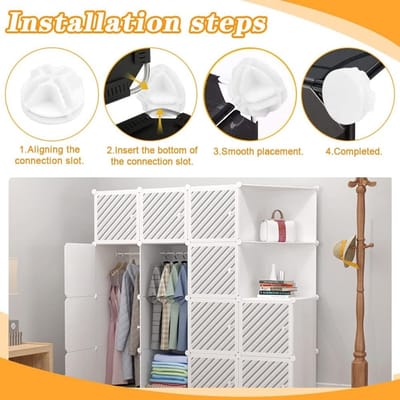20 Stuks Rack Module Verbindingen, Draadmesh Cube Connectors, Plastic Koppelingen voor Kasten, Planken en Schoenenkasten (Wit)