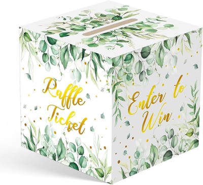 Suggestie Box - Loterij Box - Stemmen Verzamelen - Eenvoudig te Monteren - 15x15x15 cm - Wit Groen
