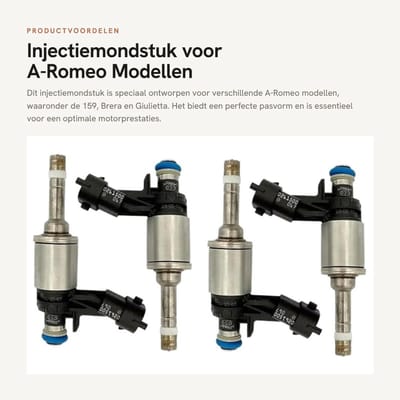 Dailygoods- Injectiemondstuk 4 Stuks - Geschikt voor A-Romeo 159/Brera/Giulietta - 1.8 TBi - 1742 cc - 200 pk - Toepassingslijst 2009-2018 - Brandstofinjector