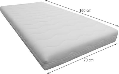 Slaaploods.nl Eagle - Kinder Matras - 70x160 cm - 12 cm dik - Wit