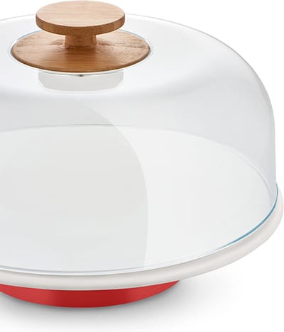 Alessi Stolp Mattina Taartstolp / Glazen stolp / Kaasstolp / Afdekstolp - BG06 R - Rood - ø 31 cm - door Big-Game