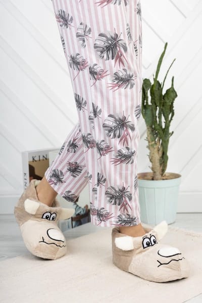 Unisex - Pluche - Huisschoenen - Huislaarzen - Maat 36 - Beige