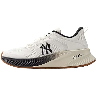 MLB Chunky Runner Ath-Flow Couleur Bloc Mode Tissu Antidérapant Résistant à l'Usure Basse Top Décontracté Chaussures de Course Baskets Unisexes Ivoire-Blanc 3ASHATF3N-50IVS 38.5 white