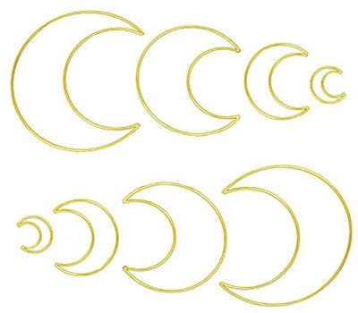 Macrame Metal Krans Hoepels - Dromenvanger Ring Set - DIY Knutselen - 4 Verschillende Maten - 8 Stuks - Goud