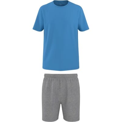 ESMARA MEN Korte heren pyjama (Blauw/grijs, S)