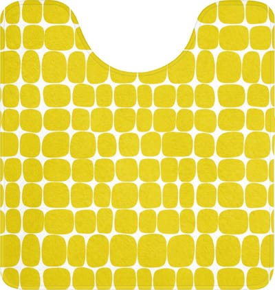 WC mat met uitsparing 55x60 cm - Antislip - Stippen - Modern - Geel - Toiletmat met uitsnijding - Vloermat - Douchemat - Toilet tapijt - Toiletmatten