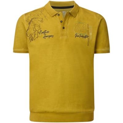 Jan Vanderstorm herren Poloshirt - 56/58 - donkergeel - Plus Size