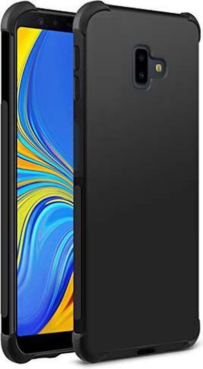 HB Hoesje Geschikt voor Samsung Galaxy J6 Plus - Anti Shock Hybrid Backsover - Zwart