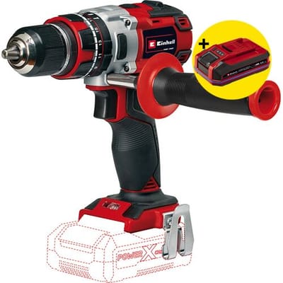 Einhell Professional Accu Klopboor-/ Schroefmachine TP-CD 18/80 Li-i BL Solo - Power X-Change - 18 V/Li-ion - Met impactfunctie - 2 snelheden - 80 Nm - Koolborstelloze motor - Excl. accu en lader