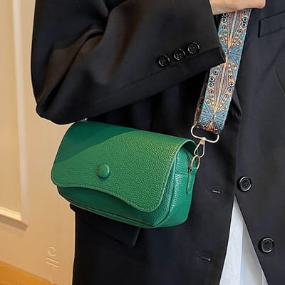 Petit Sac Rétro Sac pour Femmes Niche Nouveau Tendance Printemps et Été Polyvalent Large Bande Simple Épaule Sac Bandoulière Sac Épaule pour Femmes blue
