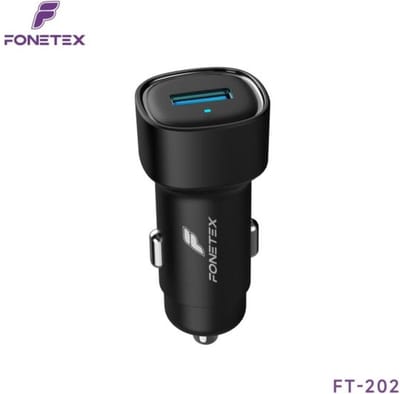 FoneTex 18W Autolader - Auto Lader - USB-A (18W) - Quick Charge 3.0 - Snellader - Auto Oplader - Universeel - Zwart