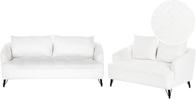 HOBRO - Bankenset - Wit - Bouclé