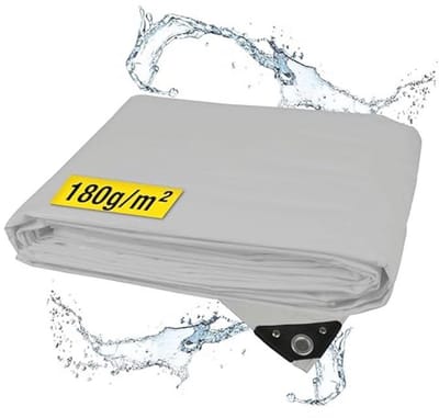 Waterdicht Afdekzeil 180 g/m² - 4 x 8 m - Scheurvast en UV-bestendig - Ideaal voor Auto, Tuinmeubelen, en Zandbakken