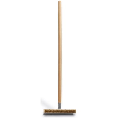HENDI Reinigingsborstel voor pizzaoven – messingdraad – houten houder – stalen schraper – 930x260 mm