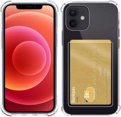 Hoesje Geschikt voor Apple iPhone 11 - Met Pashouder en Kaarthouder - Telefoon Hoes Shockproof - Siliconen Case - Back Cover - Shock Proof - Pasjes Houder - Transparant