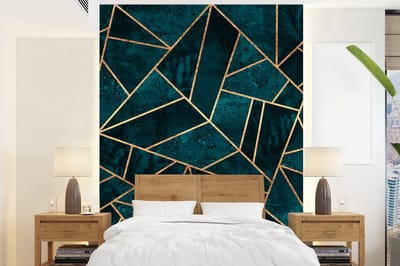 Behang - Fotobehang Stenen - Goud - Luxe - Patronen - Abstract - Breedte 160 cm x hoogte 220 cm