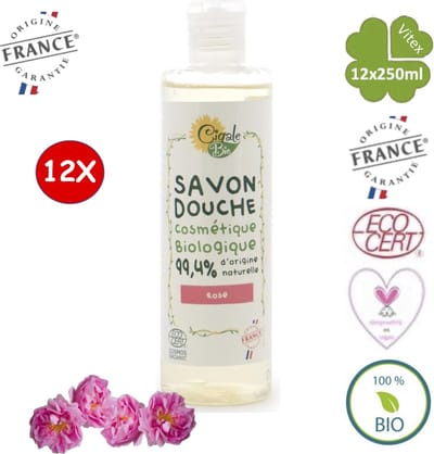 Cigale Bio | rozen douchegel 12x250ml | Zonder conserveermiddel - zonder kleur