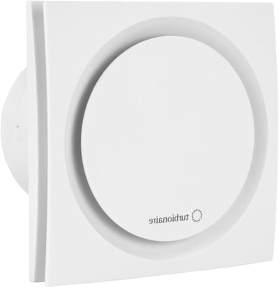 Afvoerventilator dubbele rand- en frontzuiging 100 mm wit standaard voor badkamer en keuken terugslagventiel beschermingsklasse IPX4