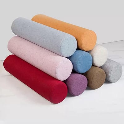 Rond Linnen Kussen - Bank Bolster - Nachtkastje Vullen - Ergonomisch Ontwerp - 20x55cm - Geel