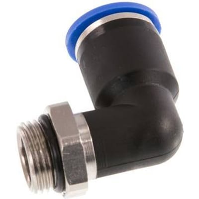 12mm x G3/8'' 90 graden L-verbinding Messing/PA 66 Insteekfitting Buitendraad Draaibaar NBR [2 Stuks]
