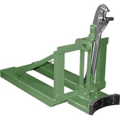 Bauer vatenheffer RS-I/91, voor vorkheftruck, 1 x 200/220 l vaten, L 1295 x B 585 x H 925 mm, tot 800 kg, staal, reseda groen