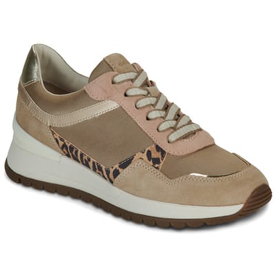 GEOX DESYA DAMES Sneakers - LICHT TAUPE/MELKWIT - Maat 37