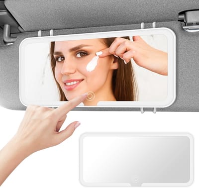 Dailygoods - Led-make-upspiegel met verlichting - Oplaadbaar - Compact en praktisch - Geschikt voor auto - Touch on screen - Voor baby's en kinderen