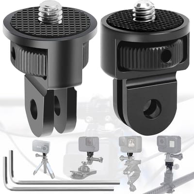EXCITAT Tripod Adapter Omvormer - Statiefadapter - 1/4 inch adapter - Schroefdraadadapter - 360° verstelbaar - met 2 sleutels - geschikt voor GoPro, Sjcam en andere actioncamera's - 2-pack