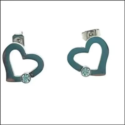 Aramat Jewels | Oorbellen | RVS Hartjes Oorbellen Diverse Kleuren - Dames & Kinderen Oorstekers | Zilverkleur-zirkonia-12mm | | | Staal | Kinderen, Volwassenen | Verkleurd niet