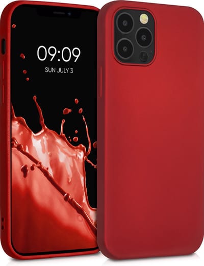 kwmobile telefoonhoesje geschikt voor Apple iPhone 12 / iPhone 12 Pro - Hoesje voor smartphone - Back cover in metallic donkerrood