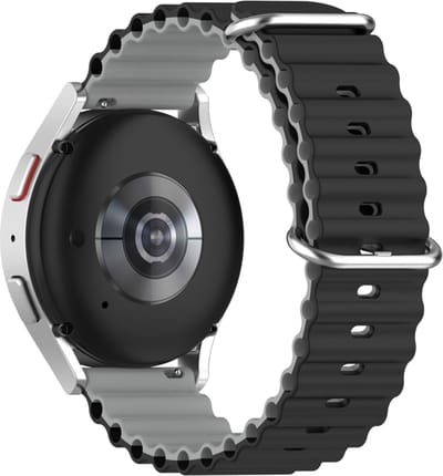 Siliconen bandje - geschikt voor Garmin Venu (2 Plus) / Venu SQ (2) / Vivomove (Style - Sport) / Vivoactive 3 / 5 / 6 / Forerunner 55 / 165 / 245 / 645 / 570 - 42mm - zwart-grijs