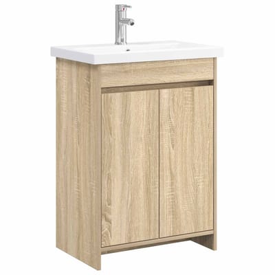vidaXL - Badkamermeubel - Set - Sonoma - Eiken - 61 - x - 40 - x - 84,5 - cm - Bewerkt - hout