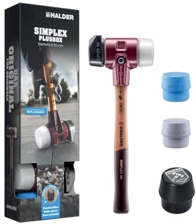 Plusbox starterkit - Zachte hamer D60 met rubberen samenstelling en multifunctionele inzetstukken