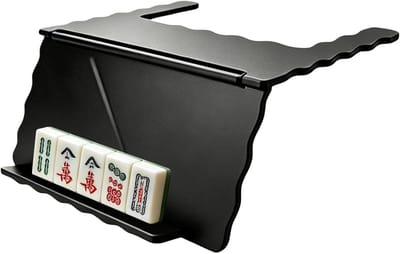 Mahjong Kaarthouder - Mahjong Organizer - Spel Vereenvoudigen - Opvouwbaar Onder Tafel - 20 x 15 cm - Zwart